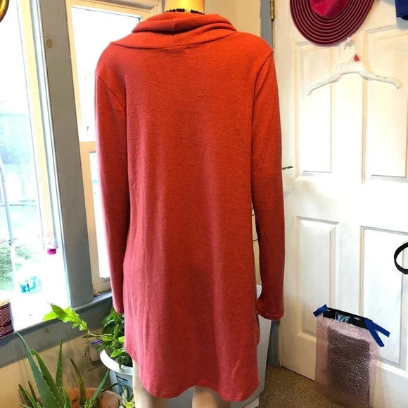 White Birch Ultra Soft Comfortable high low Cowl neck Tunic Top stretch size M - Picture 2 of 6